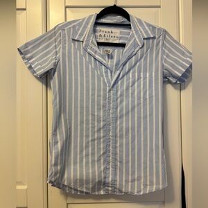Frank & Eileen Light Blue and White Striped Shirt
